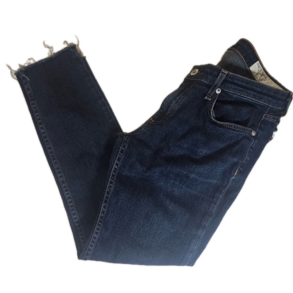 Rag & Bone Jeans Womens 26 Blue Denim Dre Low-Rise Made in USA Slim Boyfriend - Picture 1 of 12